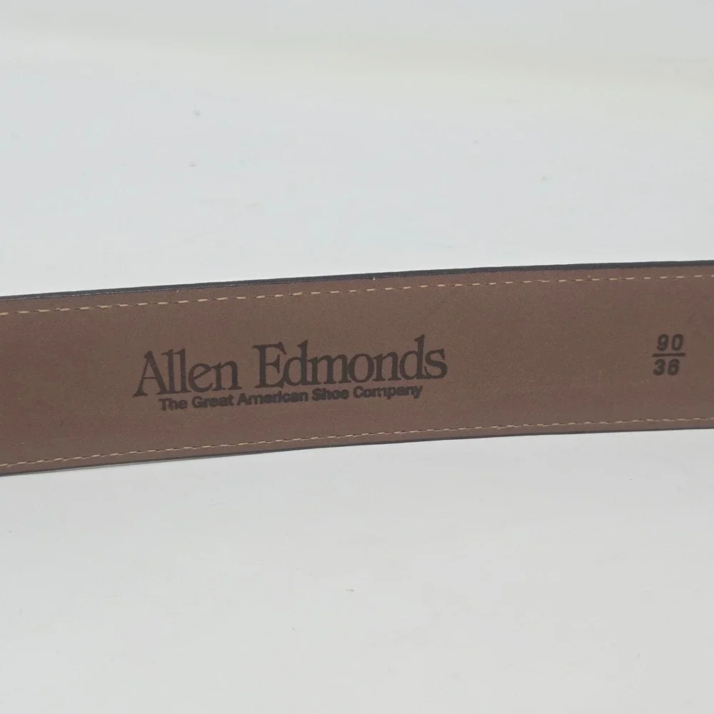 Allen Edmonds Mens Basic Dress Belt Dark Brown Calfskin Leather 36 39507 USA